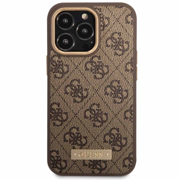 Guess 4G Logo Monogram Backcover MagSafe Apple iPhone 14 Pro Max - Bruin