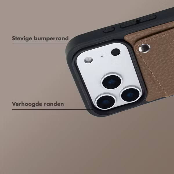 Selencia Riva Backcover met Pashouder Apple iPhone 17 Pro Max - Mocha Brown
