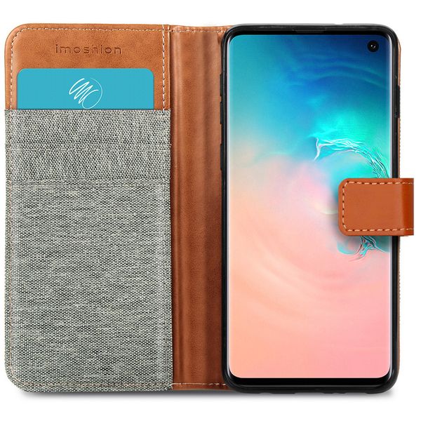 imoshion Luxe Canvas Bookcase Samsung Galaxy S10 - Grijs