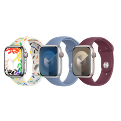 Apple 3 Pack Sport Band voor de Apple Watch | 38/40/41 mm - Maat M/L - Pride Edition/ Winter Blue/ Mulberry