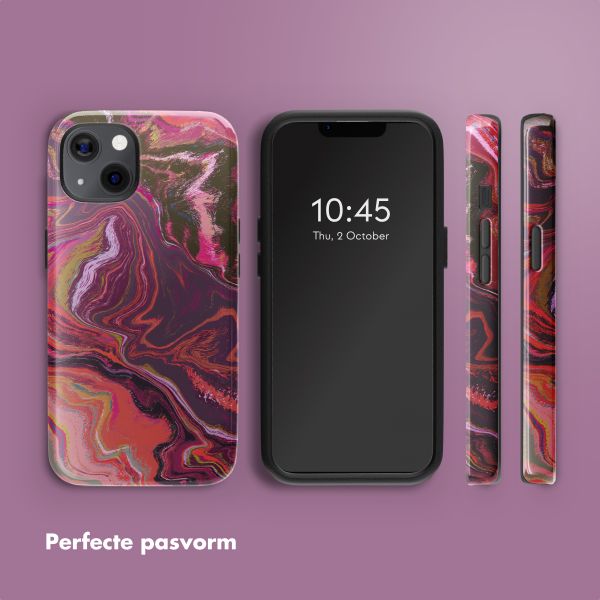 Selencia Vivid Backcover met MagSafe Apple iPhone 13 - Marble Purple