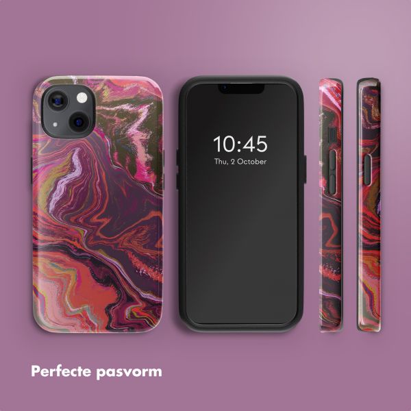 Selencia Vivid Tough Backcover met MagSafe iPhone 13 - Marble Purple