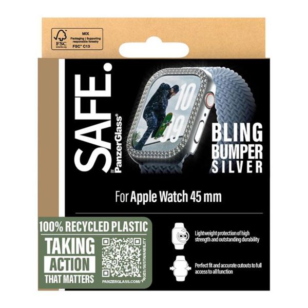 SAFE by PanzerGlass Bling Bumper Apple Watch 7-9 / SE 2024 - 41 mm - Silver