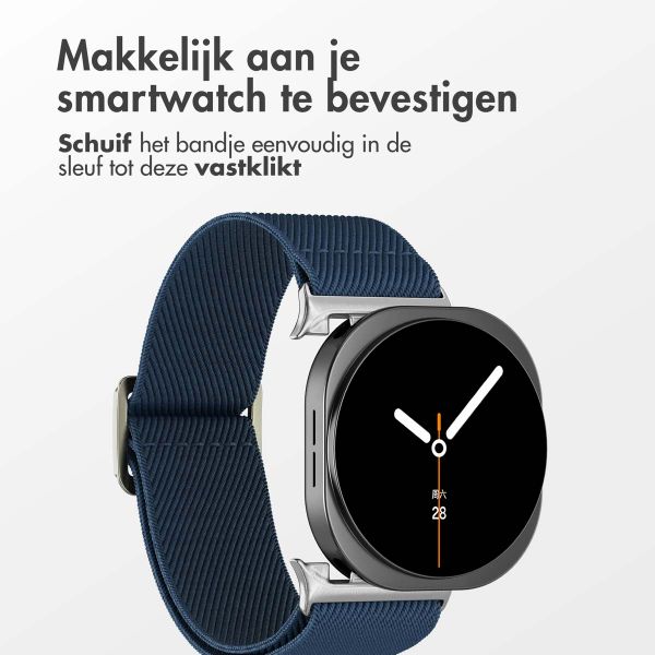 imoshion Elastisch Nylonbandje voor de Samsung Galaxy Watch 8 (Classic) - 40 / 44 / 46mm - Donkerblauw