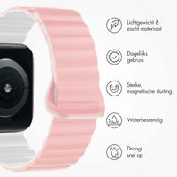 imoshion Siliconen magnetisch bandje Apple Watch Series 1 t/m 10 / SE / Ultra (2) (44/45/46/49 mm) - Roze / Wit