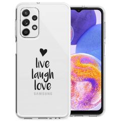 imoshion Design hoesje Samsung Galaxy A23 (5G) - Live Laugh Love - Zwart