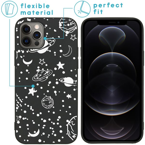 imoshion Design hoesje iPhone 12 (Pro) - Heelal - Wit