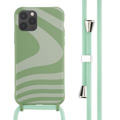 imoshion Siliconen design hoesje met koord Apple iPhone 11 Pro - Retro Green