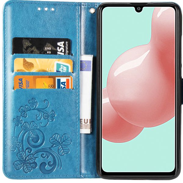 Klavertje Bloemen Bookcase Samsung Galaxy A41 - Turquoise