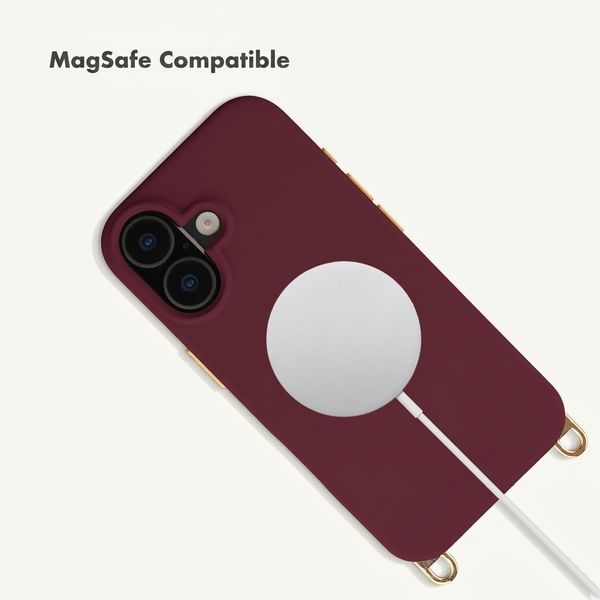 Selencia Rivièra MagSafe Back Cover with detachable hooks Apple iPhone 17 - Bold Burgundy