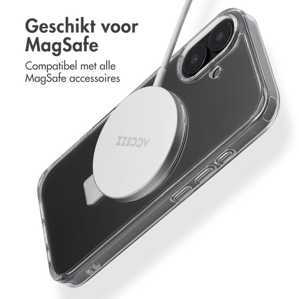 Accezz Ring Stand Backcover met MagSafe Apple iPhone 16 - Transparant