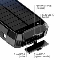 imoshion Solar Powerbank 30.000 mAh - Draadloze powerbank op zonne-energie - Quick Charge en Power Delivery - Zwart