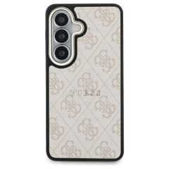 Guess 4G Leather Backcover met MagSafe Samsung Galaxy S26 - Gold Edge - Pink