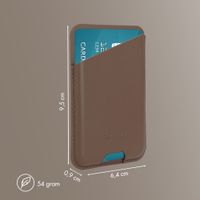 Accezz Magnetic Leather Card Holder - Compatible with Apple Find My - Coffee Brown