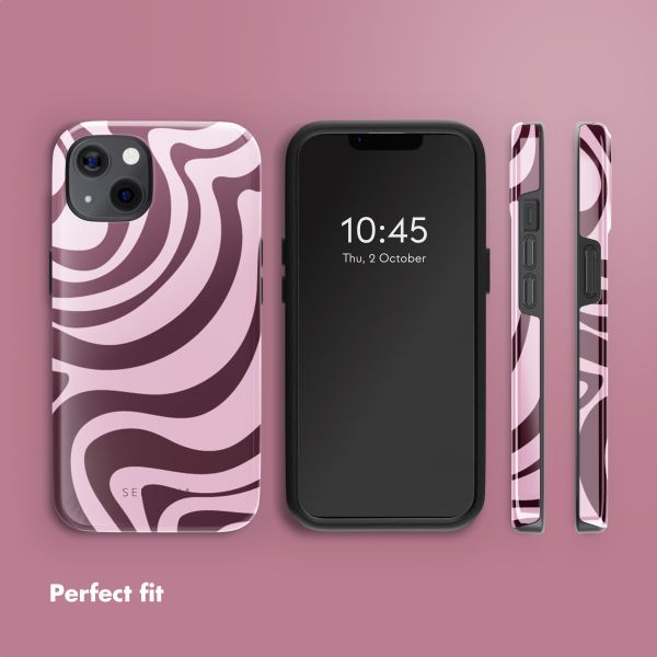 Selencia Vivid Back Cover with MagSafe Apple iPhone 13 - Wavy Swirl Pink Plum