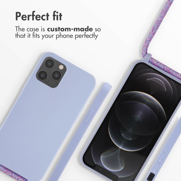 imoshion Silicone Case with Strap Apple iPhone 12 (Pro) - Purple