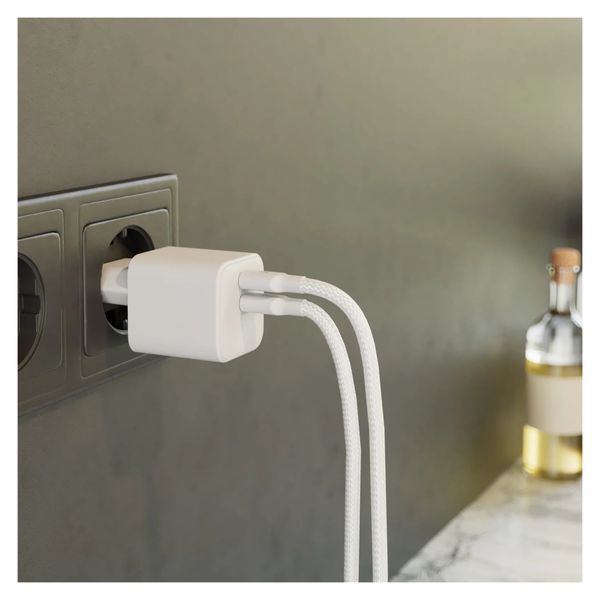 Zens Compact Oplader 2x USB-C 45W - Power Adapter - Wit