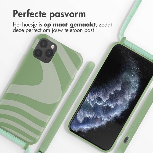 imoshion Siliconen design hoesje met koord Apple iPhone 11 Pro - Retro Green
