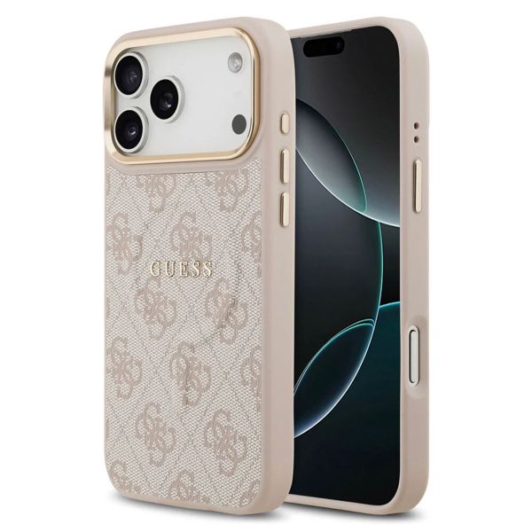 Guess Classic 4G Logo Backcover met MagSafe Apple iPhone 17 Pro - Roze