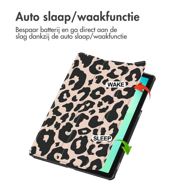 imoshion Design Trifold Bookcase Samsung Galaxy Tab A11 Plus - Leopard
