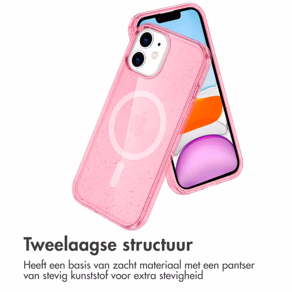 imoshion Sparkle Backcover met MagSafe Apple iPhone 12 (Pro) - Glitter Roze