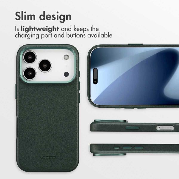 Accezz Leather Back Cover with MagSafe Apple iPhone 17 Pro - Cedar Green