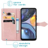 imoshion Mandala Bookcase Motorola Moto G22 - Rosé Goud