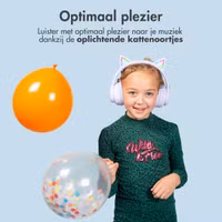 imoshion Draadloze Kinderkoptelefoon LED Light Cat Ear - Decibelbegrenzer - Met AUX kabel - Lavender Lilac