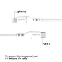 imoshion Lightning naar USB-C kabel - Non-MFi - Gevlochten textiel - 0,5 meter - Wit