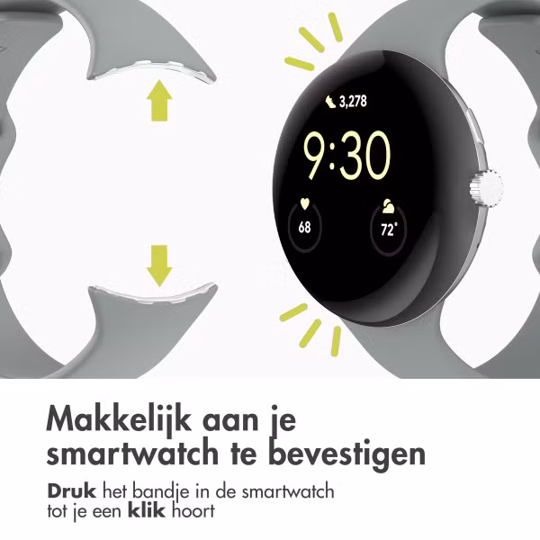 imoshion Siliconen⁺ bandje Google Pixel Watch 3 / 4 (45 mm) - Maat L - Grijs
