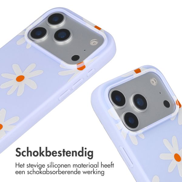imoshion Siliconen design hoesje met koord Apple iPhone 17 Pro - Lila Flower Distance