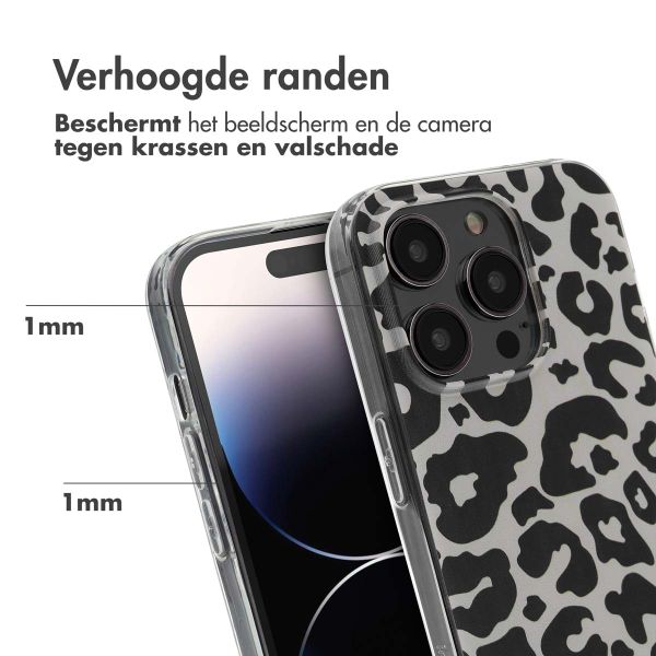 imoshion Design hoesje iPhone 14 Pro - Leopard Transparent