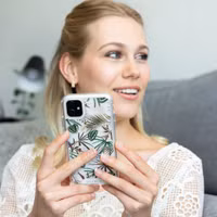 Selencia Zarya Fashion Extra Beschermende Backcover Apple iPhone 12 Mini - Jungle Leaves