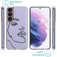 imoshion Design hoesje Samsung Galaxy S22 - Abstract Gezicht - Zwart