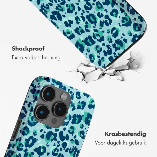 Selencia Vivid Tough Backcover met MagSafe iPhone 15 Pro Max - Wild Spots Light Blue