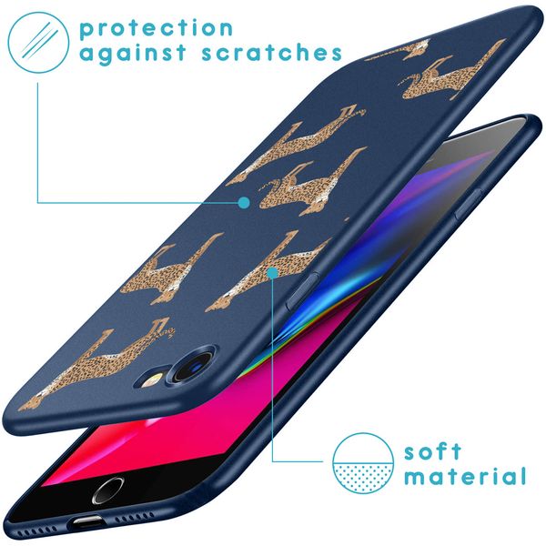 imoshion Design hoesje iPhone SE (2022 / 2020) / 8 / 7 - Luipaard - Blauw