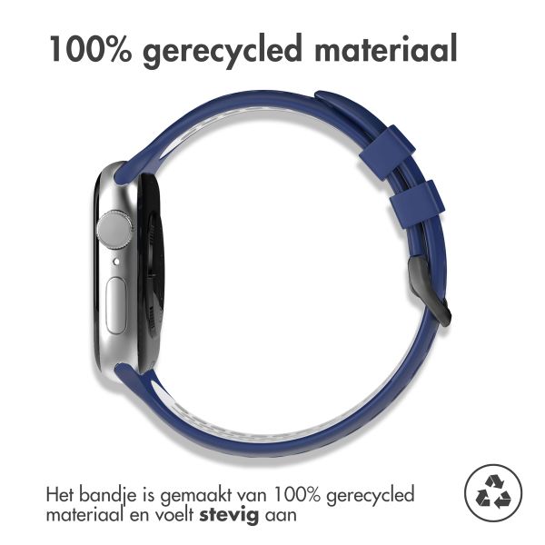 imoshion Siliconen sport bandje gesp Apple Watch Series 1-9 / SE - 38/40/41 mm / Series 10 - 42 mm - Donkerblauw / Wit