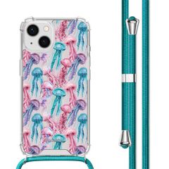 imoshion Design hoesje met koord Apple iPhone 14 - Jellyfish Watercolor