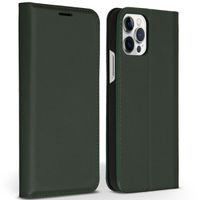 Accezz Premium Leather Slim Bookcase Apple iPhone 12 (Pro) - Groen