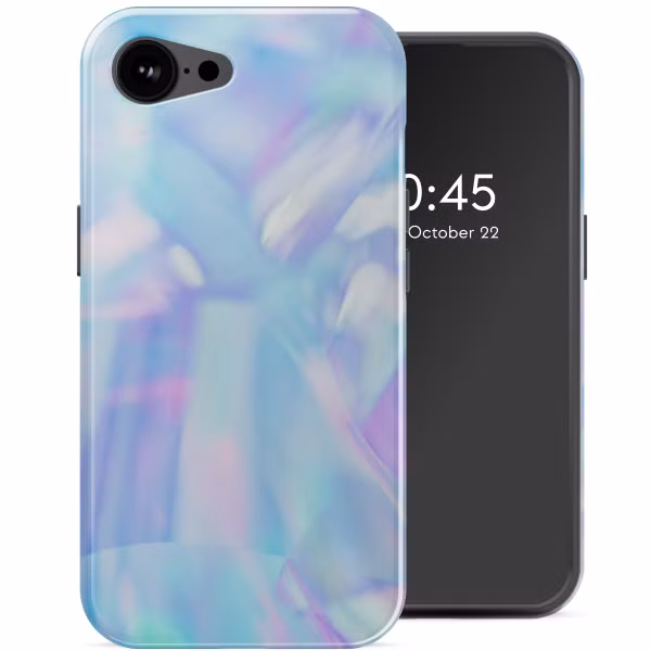 Selencia Vivid Backcover met MagSafe Apple iPhone 16e - Holographic Blue Dream