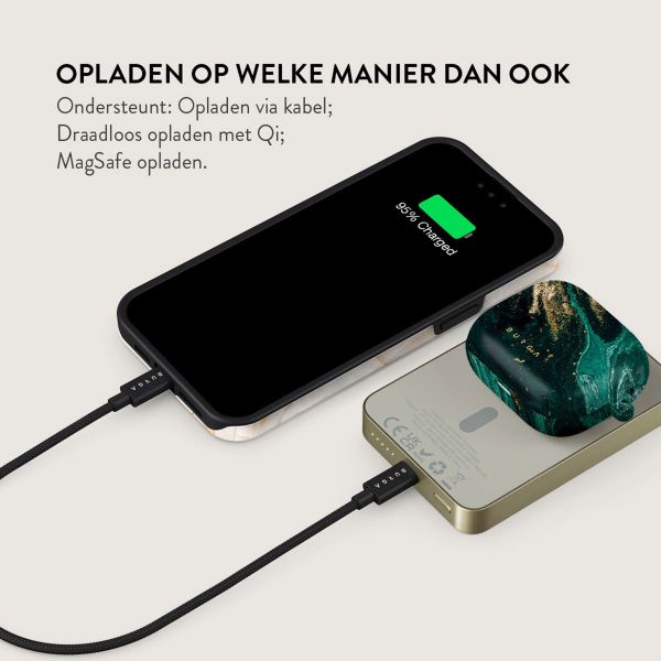 Burga Magnetic Powerbank 5.000 mAh - Geschikt voor MagSafe | Emerald Pool - Gold