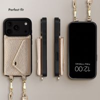 Selencia Sera Phone Case with Cord and Envelope Card Holder Apple iPhone 18 Pro Max / 17 Pro Max - Champagne