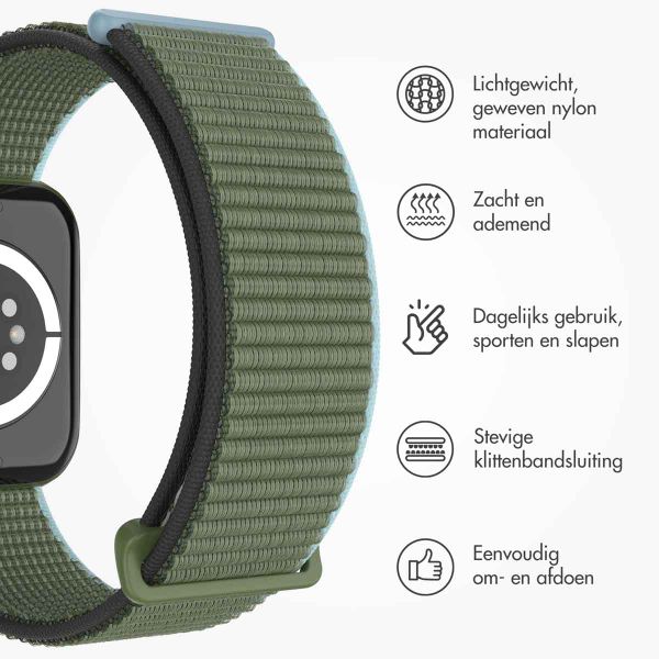 imoshion Nylon⁺ bandje Apple Watch Series 1 t/m 9 / SE (38/40/41 mm) | Series 10 (42 mm) - Dark Olive