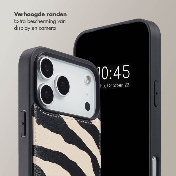 Selencia Nova Telefoonhoes met Koord en Pashouder Apple iPhone 17 Pro Max - Zazzy Zebra