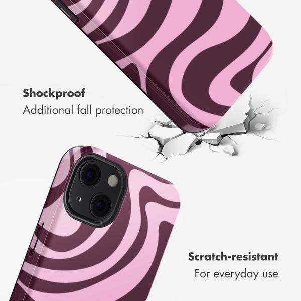 Selencia Vivid Back Cover Apple iPhone 13 - Wavy Swirl Pink Plum