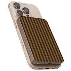 Selencia Vivid Powerbank 5.000 mAh - Draadloze Powerbank - MagSafe en Qi - Desert Gold / Bonbon Stripe Matcha