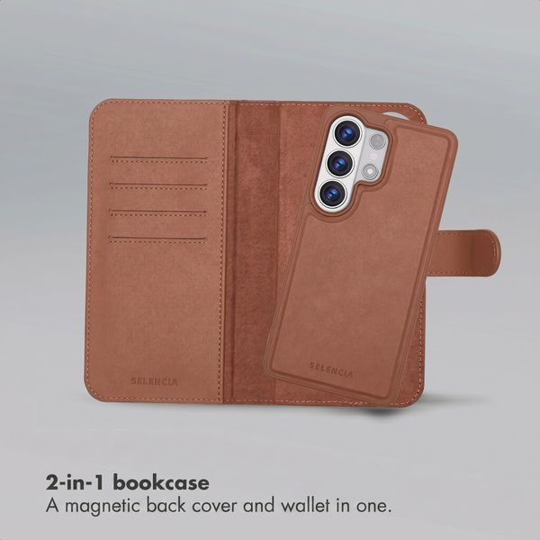 Selencia Olyn Detachable Bookcase with MagSafe Samsung Galaxy S26 Ultra - Brown