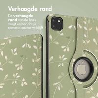 imoshion 360° Draaibare Design Bookcase Apple iPad Pro 11 (2024) M4 - Green Flowers