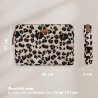 Selencia Teddy Laptop hoes 13-14 inch - Laptopsleeve - Leopard