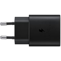 Samsung Originele USB-C naar USB-C kabel - 1 meter - 25 Watt - Zwart + Originele Fast Charging Adapter USB-C Oplader - In Fabrieksverpakking - 25 Watt - Zwart